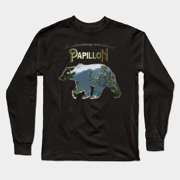 Papillon, Europe's most wanted bear Long Sleeve T-Shirt by Blacklinesw9